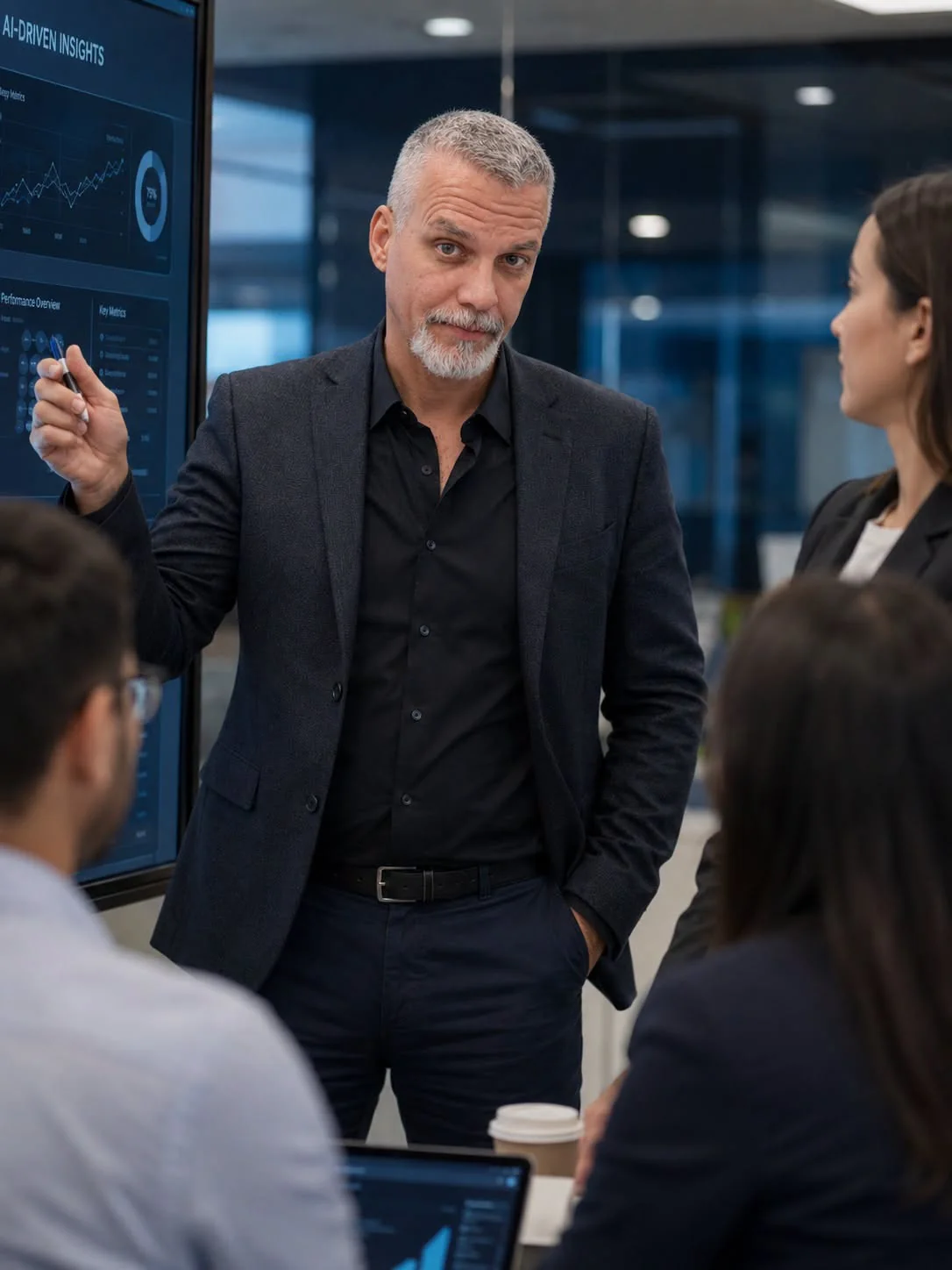 Chris Swearingin presenting AI and analytics insights