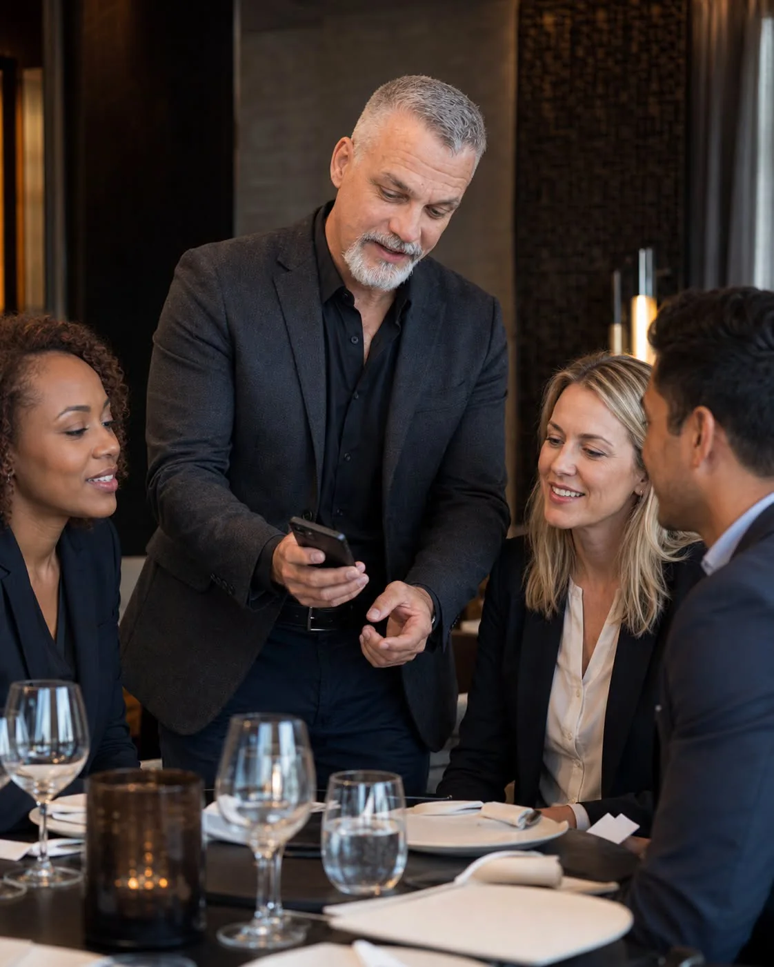 Chris Swearingin discussing technology with a professional group